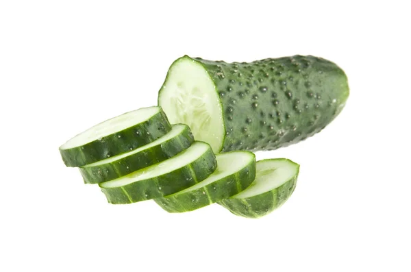 Komkommer geïsoleerd op een witte achtergrond closeup — Stockfoto