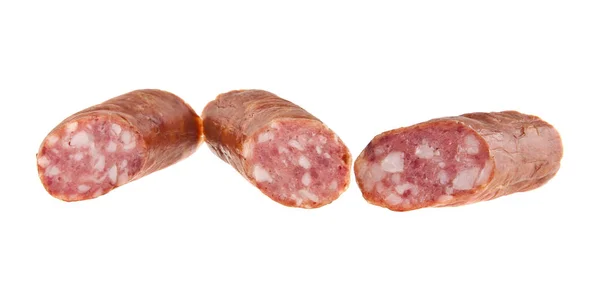 Sausage with lard isolated on white background — Stock Photo, Image