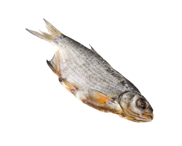 Peixes secos isolados sobre fundo branco — Fotografia de Stock
