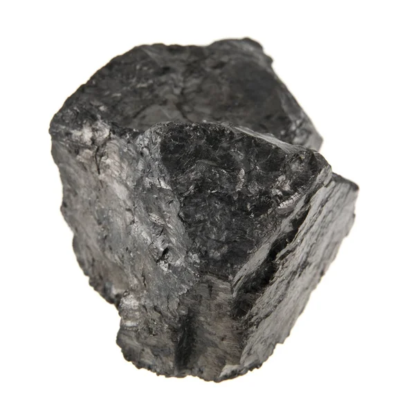 Uhlí izolované na bílém pozadí close-up — Stock fotografie
