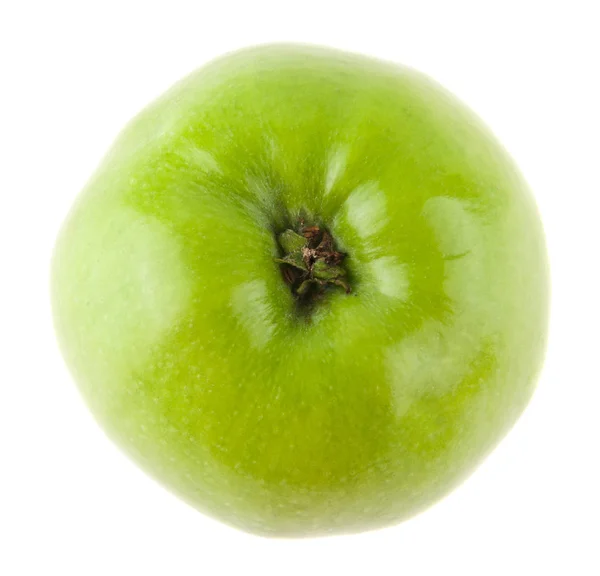 Groene appel geïsoleerd op een witte achtergrond closeup — Stockfoto