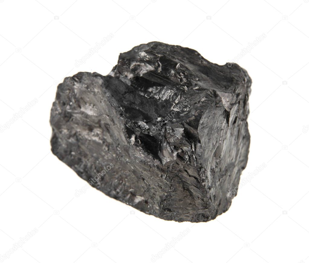 coal isolated on white background close-up