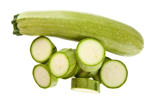 Zucchine isolate su fondo bianco primo piano — Foto Stock