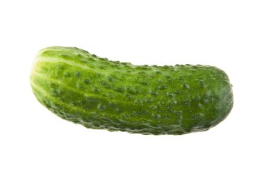 Beyaz arka plan closeup izole taze yeşil salatalık