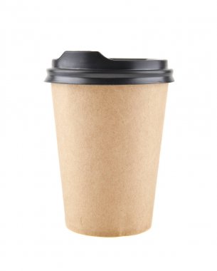 kağıt bardak beyaz arka plan yakın çekim izole içecekler için