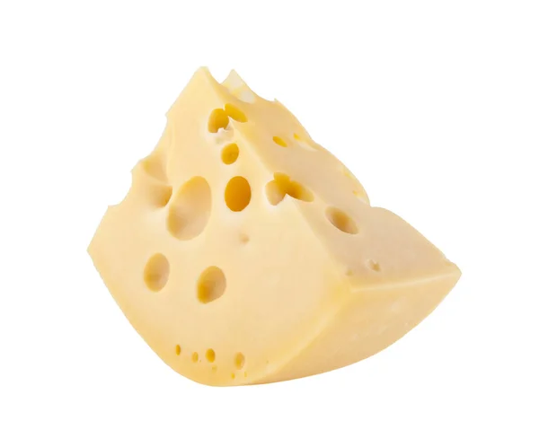 白色背景特写一个孤立的奶酪 — 图库照片