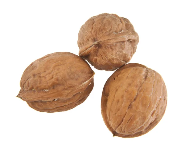 Vlašské ořechy izolovaných na bílém pozadí detail — Stock fotografie