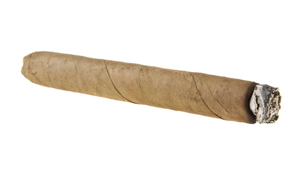 Cigarr isolerad på vit bakgrund närbild — Stockfoto