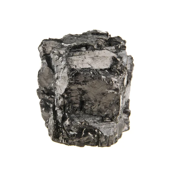 Вугілля ізольоване на білому фоні крупним планом — стокове фото