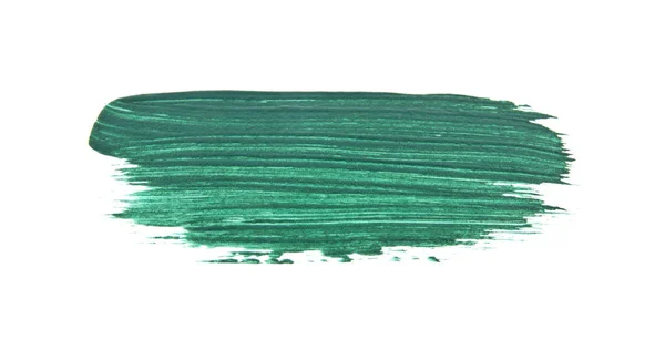 Pinceladas verdes isoladas no fundo branco — Fotografia de Stock