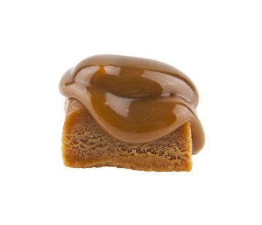 Beyaz arka plan closeup izole karamel