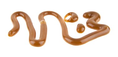 Beyaz arka plan closeup izole karamel