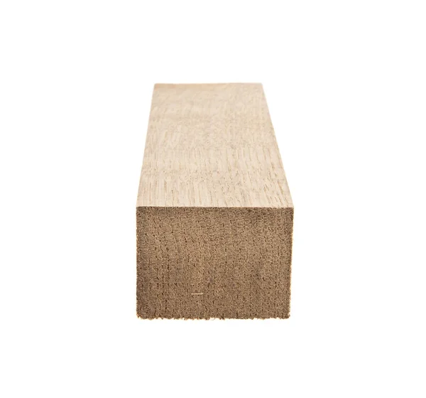 Drewniana deska na białym tle na białe tło zbliżenie — Zdjęcie stockowe