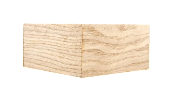 Barra de madeira isolada no fundo branco close-up — Fotografia de Stock