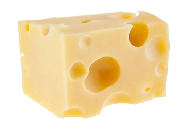 クローズ アップ ホワイト バック グラウンドに分離されたチーズ — ストック写真