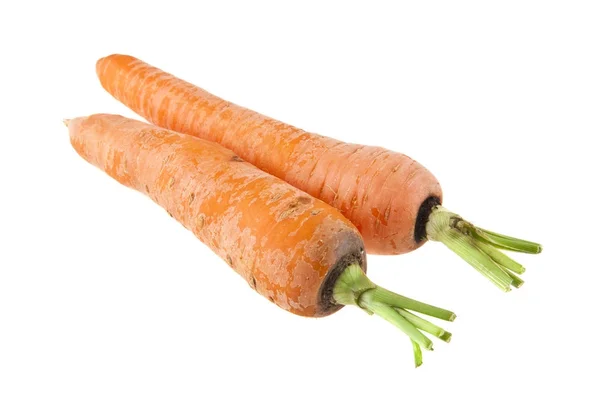 Морковь выделяется на белом фоне крупным планом — стоковое фото