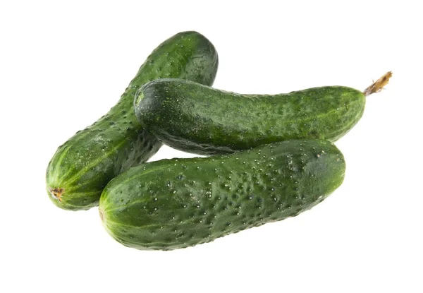 Komkommers geïsoleerd op een witte achtergrond closeup — Stockfoto