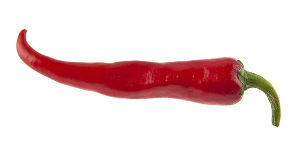 Horké červené papriky izolovaných na bílém pozadí detail — Stock fotografie