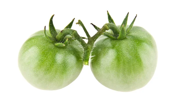 Green tomatoes isolated on white background closeup — Stock Photo, Image