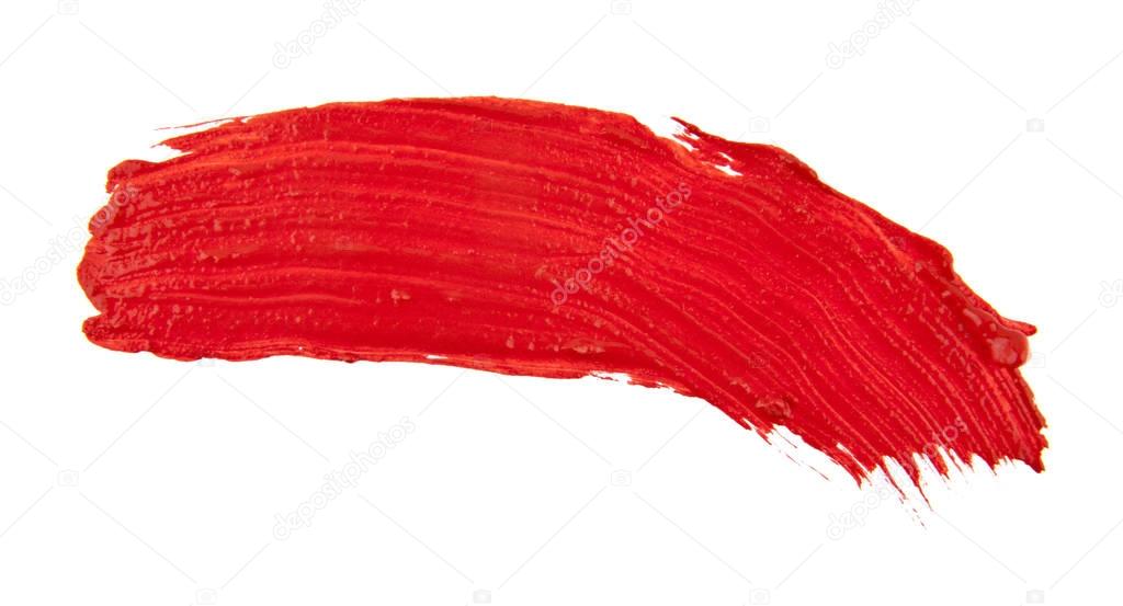 smears of red paint isolated on white background