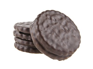 Beyaz arka plan üzerinde izole çikolata Çerezler