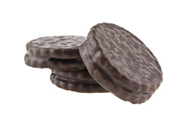 Beyaz arka plan üzerinde izole çikolata Çerezler