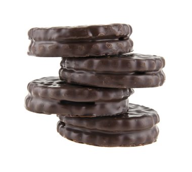 Beyaz arka plan üzerinde izole çikolata Çerezler