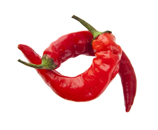 Röd paprika isolerad på vit bakgrund närbild — Stockfoto