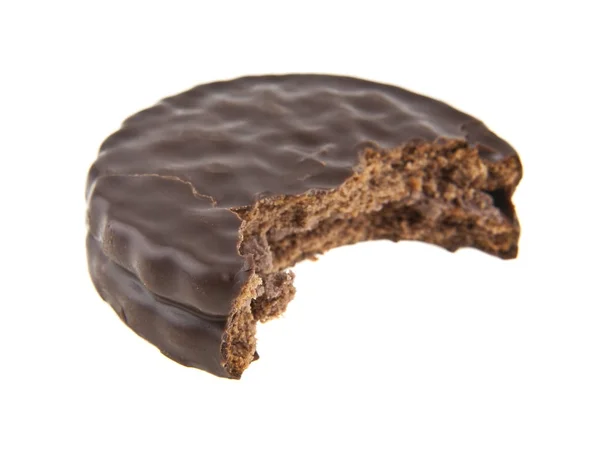 Kekse in Schokolade isoliert auf weißem Hintergrund — Stockfoto