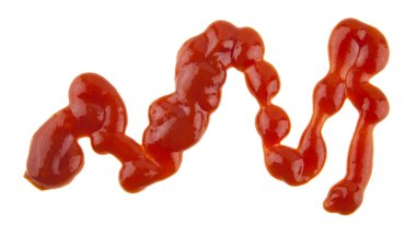 Ketçap beyaz arkaplanda izole edildi