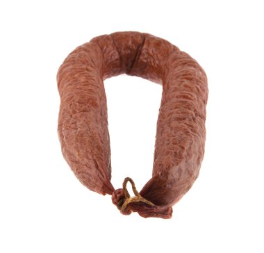 Beyaz arka plan closeup izole sosis