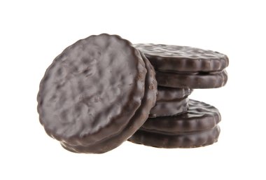 Beyaz arka plan üzerinde izole çikolata Çerezler