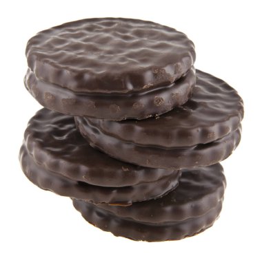 Beyaz arka plan üzerinde izole çikolata Çerezler