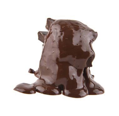 Beyaz arkaplanda izole edilmiş çikolata