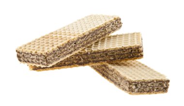 Beyaz arkaplanda izole edilmiş waffle 'lar