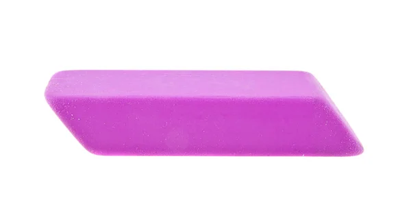 흰색 배경에 고립 된 핑크 지우개 — 스톡 사진