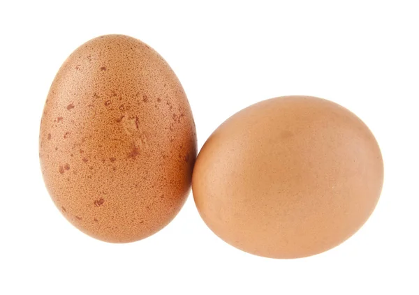Ovos de galinha isolados sobre um fundo branco — Fotografia de Stock