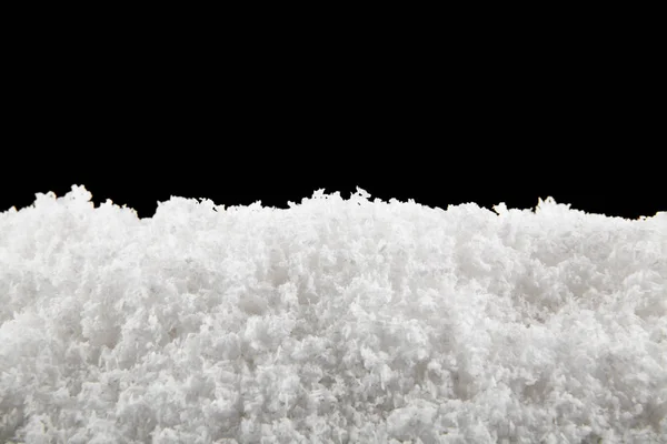 Snow on a black background close-up — Stock Photo, Image