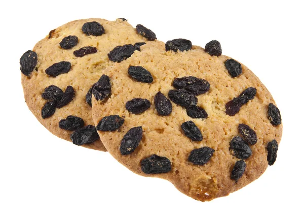 Beyaz arka plan üzerinde izole üzümlü bisküviler