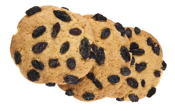 Печенье с изюмом изолированы на белом фоне — стоковое фото