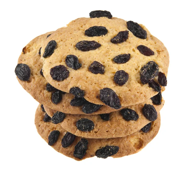 Beyaz arka plan üzerinde izole üzümlü bisküviler