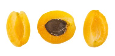 Kayısılar beyaz arkaplanda izole edilmiş