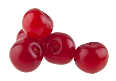 beyaz arkaplanda izole kirazlar