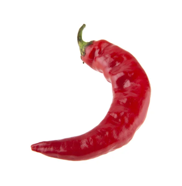 Κόκκινο καυτερό πιπέρι τσίλι απομονώνονται σε λευκό φόντο — Φωτογραφία Αρχείου