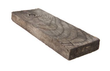 Beyaz arka plan üzerinde izole eski ahşap bar