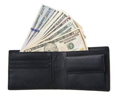 Beyaz bir arka planda izole edilmiş bir çantada dolar.