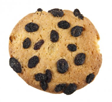 Beyaz arka plan üzerinde izole üzümlü bisküviler