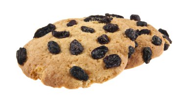 Beyaz arka plan üzerinde izole üzümlü bisküviler