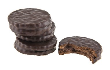 Beyaz arka plan üzerinde izole çikolata Çerezler