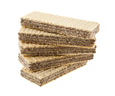 Beyaz arkaplanda izole edilmiş waffle 'lar